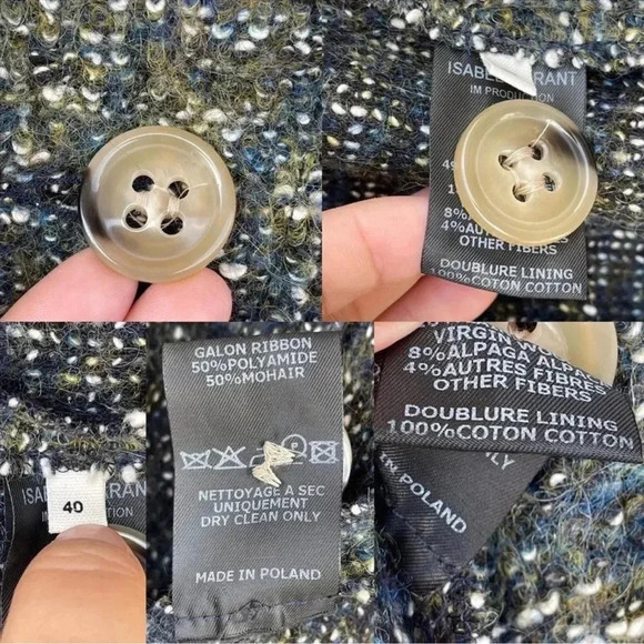 ETOILE ISABEL MARANT Orson Single-Button
Tweed Jacket size 40/8 - Picture 12 of 16